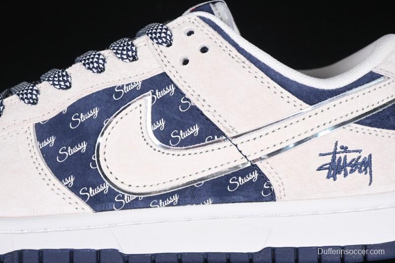Nike SB Dunk Low Stussy Collaboration - Light Blue Pig Anniversary High-End Custom Low-Top Casual Skate Shoes - XX2025-528
