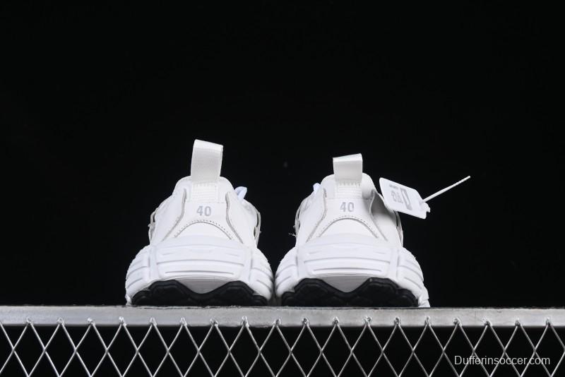 Balenciaga Monday Leather Round Toe Lace-Up Low-Top Lifestyle Sneakers - WDTSC9110