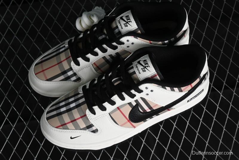 Nike Supreme SB Dunk Low Plaid Colorway Low-Top Casual Skateboarding Shoes - SP1098-051