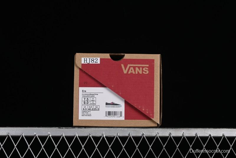 Vans Era Low-Top Skate Shoes with Black Canvas and Red Scottish Plaid Checkered Design - VN0A2RR1QWP