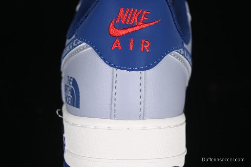 Nike Air Force 1 '07 Low The North Face x CDG Blue Double Swoosh Casual Sneakers - DM6688-019