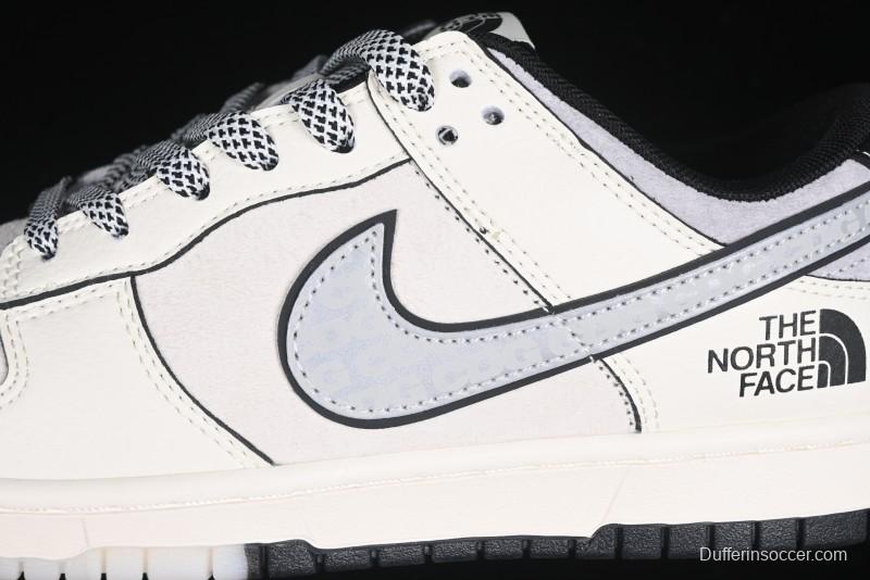 Nike SB Dunk Low The North Face x CDG Triple Collaboration Black Letter Grey Swoosh Anniversary Custom Low-Top Casual Skate Shoes - DM6868-029