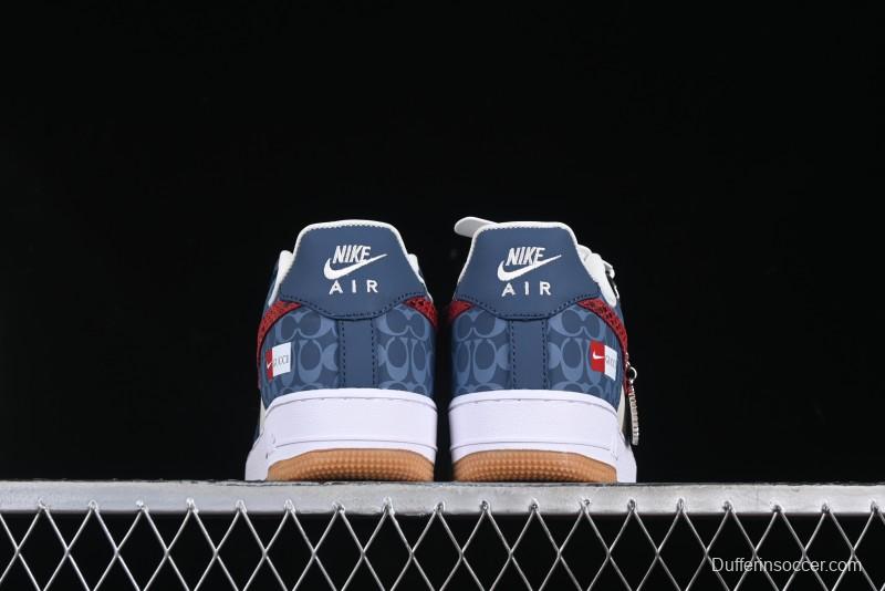 Nike Air Force 1 '07 Low Gucci Collaboration Snake Pattern Red Swoosh Casual Sneakers - DF0188-039