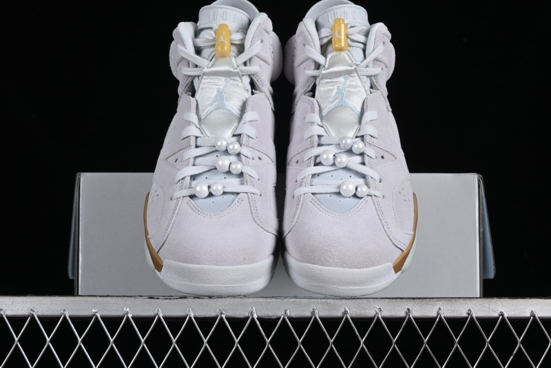 Nike Air Jordan 6 Retro Paris Olympics Sneakers with Metallic Gold Accents - DQ4914-074