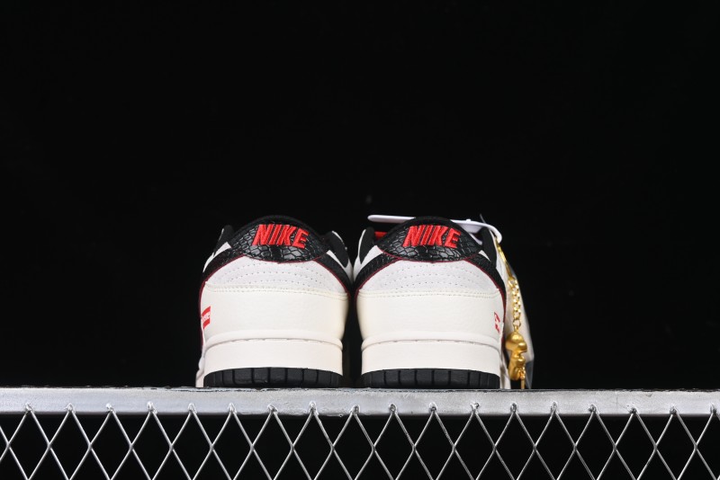 Nike SB Dunk Low Year of the Snake Series - Black Snakeskin with Black Swoosh Anniversary Custom Low-Top Casual Skate Shoes - DM6868-012