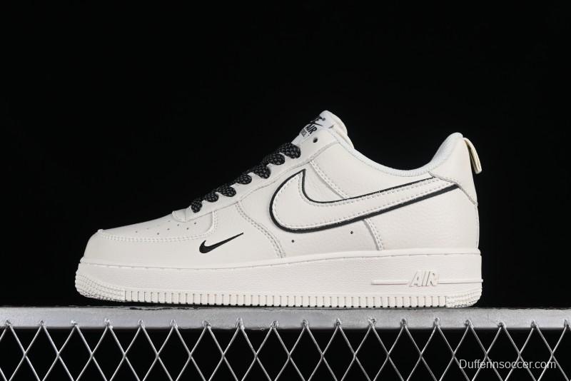 Nike Air Force 1 '07 Low Classic Black Mini Swoosh Starry Sky Casual Sneakers - MJ0319-021