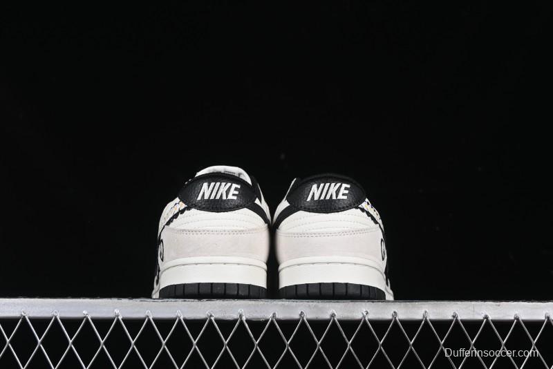 Nike SB Dunk Low Lightning Collaboration Daisy White Swoosh Anniversary Custom Low-Top Casual Skate Shoes - DJ2024-073