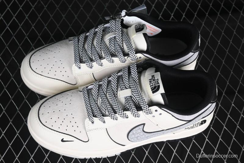 Nike SB Dunk Low The North Face x CDG Triple Collaboration Black Letter Grey Swoosh Anniversary Custom Low-Top Casual Skate Shoes - DM6868-029