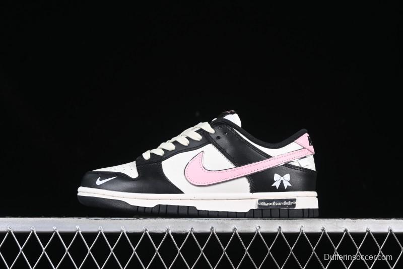 Nike SB Dunk Low Butterfly Bow Black White Pink Low-Top Casual Skate Shoes - BP1220-009