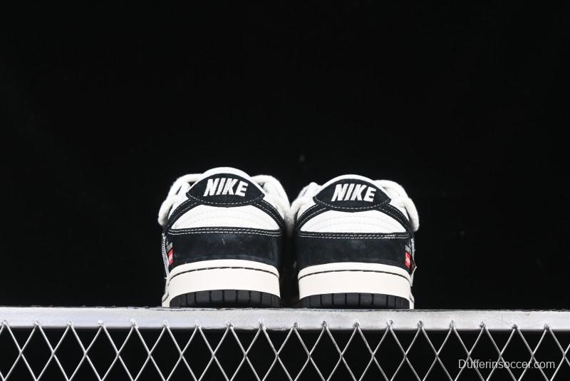 Nike SB Dunk Low Supreme x Stone Island Triple Collaboration Strap Patch Black Swoosh Anniversary Custom Low-Top Casual Skate Shoes - YX5066-202