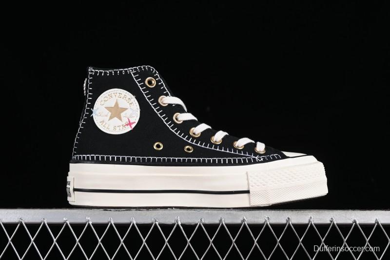 Converse All Star Lift Platform Sneakers with Daisy Stitch Detail - A08731C