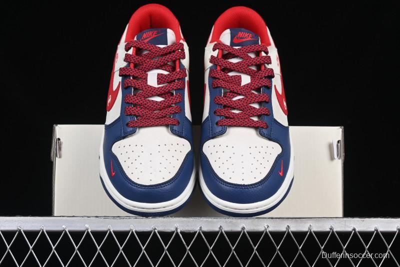 Nike SB Dunk Low Edison Chen Collaboration Blue Red Swoosh Anniversary Custom Low-Top Casual Skate Shoes - DJ2024-099