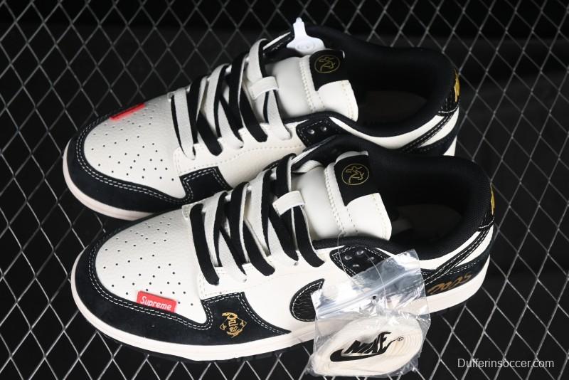 Nike SB Dunk Low Supreme Year of the Snake Limited Edition Black Snake Print Low-Top Casual Sneakers - XS1086-016