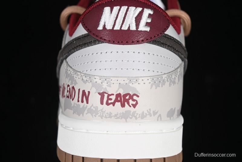 Nike Dunk Low Retro Vintage Distressed Graffiti Deconstructed Casual Sneakers - FB7160-161