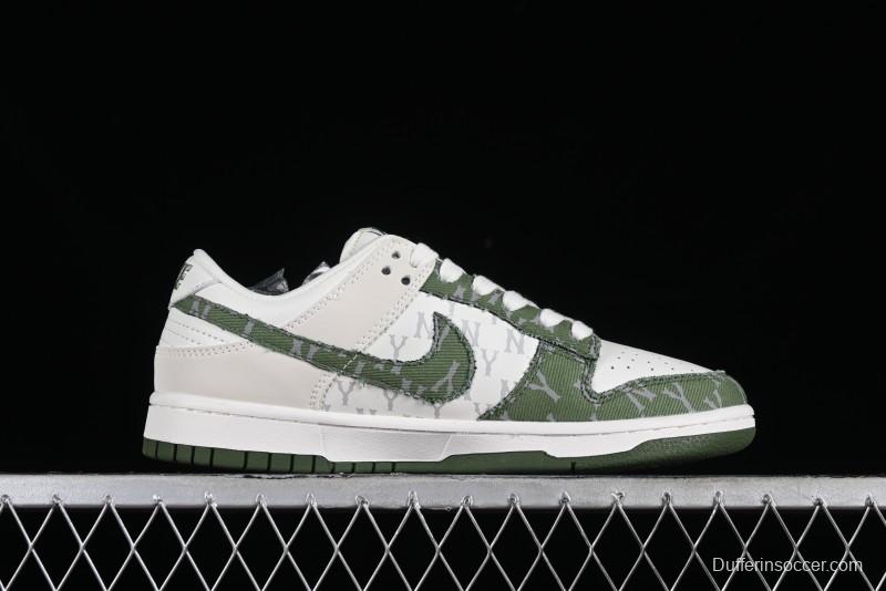 Nike SB Dunk Low MLB Collaboration - Green Denim Anniversary Custom Low-Top Casual Skate Shoes - DQ1098-345