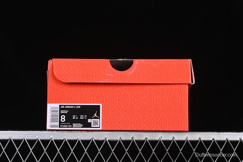 Nike Air Jordan 1 Low Retro Basketball Shoes with Custom Stussy Grey Snake Design - FC1688-202