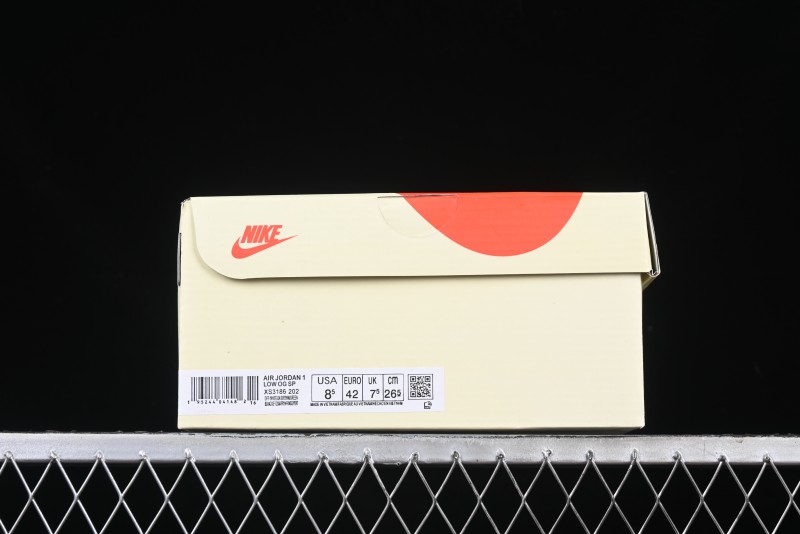 Nike Travis Scott x Fragment Design x Air Jordan 1 Low OG SP AJ1 Stussy Collaboration Suede Green Low Top Casual Sneakers - XS3186-202