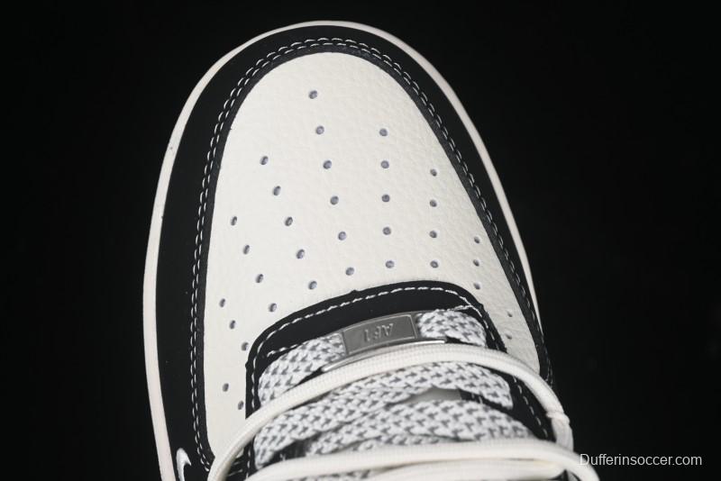 Nike Air Force 1 '07 Low The North Face Collaboration Suede Black Drawstring Casual Sneakers - SJ1198-101