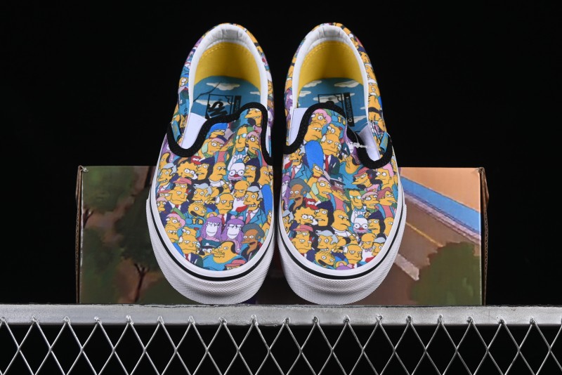 Vans Slip-on Pro Simpson Family All Over Print Low Top Skate Shoes - VN0A3WMD1TJ