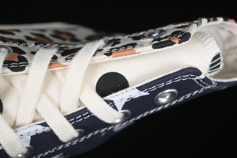 Converse x Brain Dead High Top Casual Sneakers with Mismatched Camouflage Design - A12219C