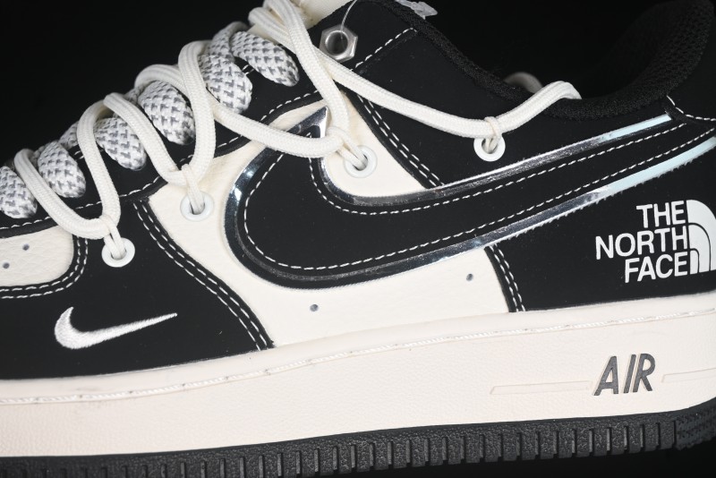Nike Air Force 1 '07 Low The North Face Collaboration Suede Black Drawstring Casual Sneakers - SJ1198-101