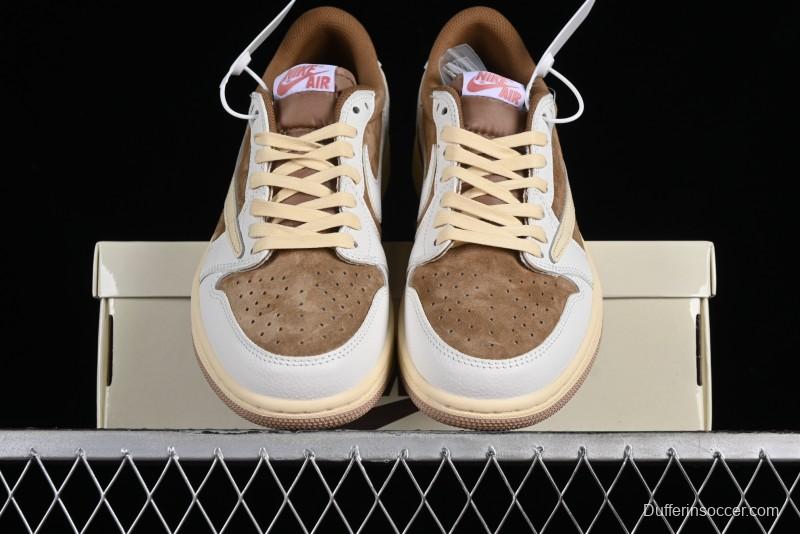 Nike Travis Scott x Air Jordan 1 Low OG AJ1 Reverse Swoosh Sneakers - DM7866-106