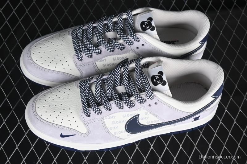 Nike SB Dunk Low Violent Bear Collaboration Deep Blue Pig 8th Anniversary High-End Custom Low-Top Casual Skate Shoes - DJ2024-104