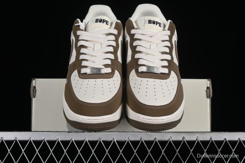 Nike Air Force 1 '07 Low BAPE Collaboration - Light Green Pigskin Low-Top Casual Sneakers - BA8806-225