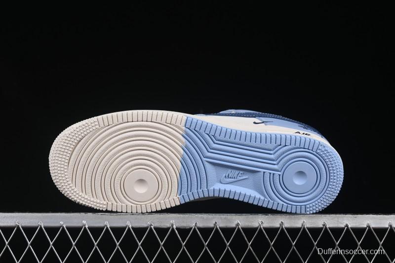 Nike Air Force 1 '07 Low Stussy Collaboration Dual-Tone Sky Blue Low-Top Casual Sneakers - XS1958-516