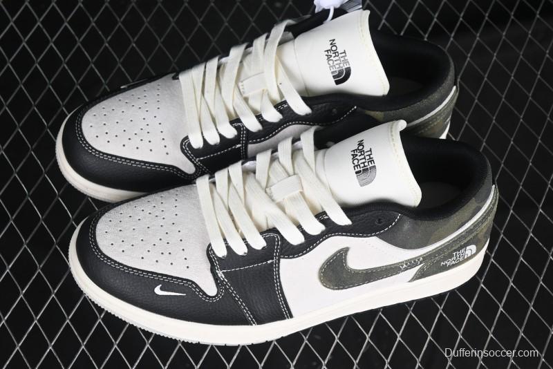 Nike Air Jordan 1 Low AJ1 The North Face Collaboration Dark Camouflage Custom High-End Retro Basketball Shoes - DM9188-013