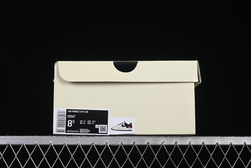 Nike Air Force 1 '07 Low Stone Island x Supreme Collaboration Beige Black Patchwork Low-Top Casual Sneakers - HH7518-042