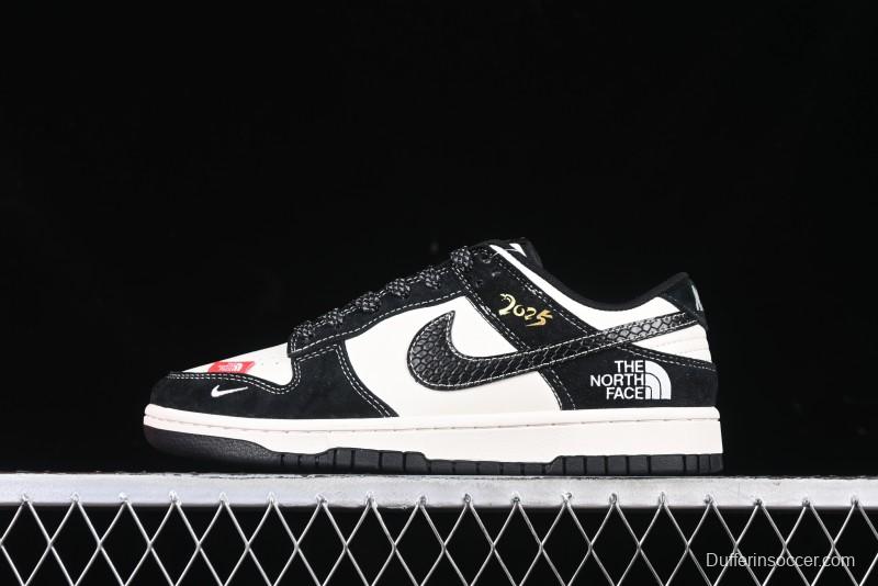 Nike SB Dunk Low The North Face Year of the Snake Black White Black Swoosh Anniversary Custom Low-Top Casual Sneakers - FC1688-210