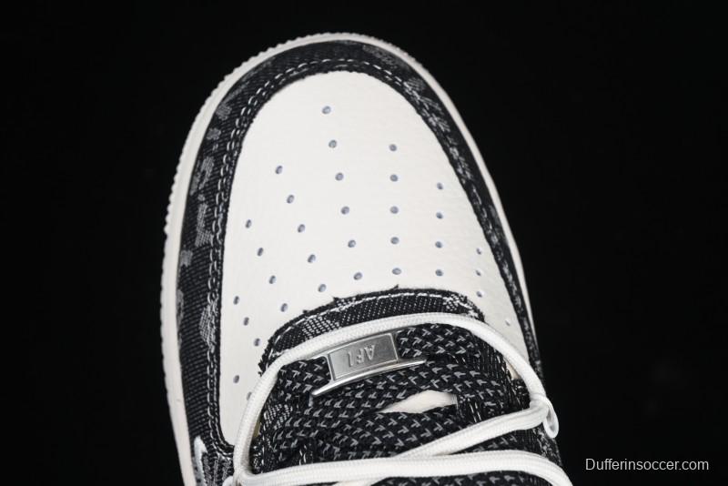 Nike Air Force 1 '07 Low Levi's Collaboration Black Denim Drawstring Casual Sneakers - SJ1198-800