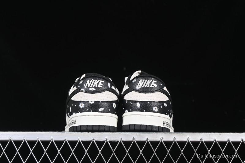 Nike SB Dunk Low Lightning Collaboration Daisy Black Check Anniversary Customized Low-Top Casual Sneakers - DJ2024-069