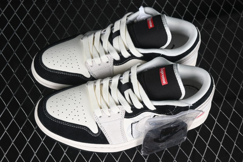 Nike Air Jordan 1 Low Supreme Collaboration Spider Custom High-End Retro Basketball Shoes - XS6086-007