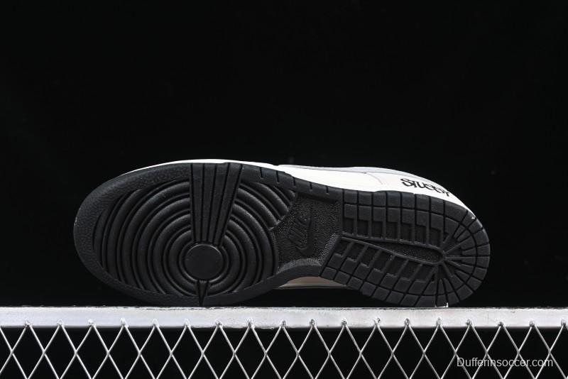 Nike SB Dunk Low Stussy Collaboration Grey Pig Suede Anniversary Custom Low-Top Casual Skate Shoes - DJ2024-061