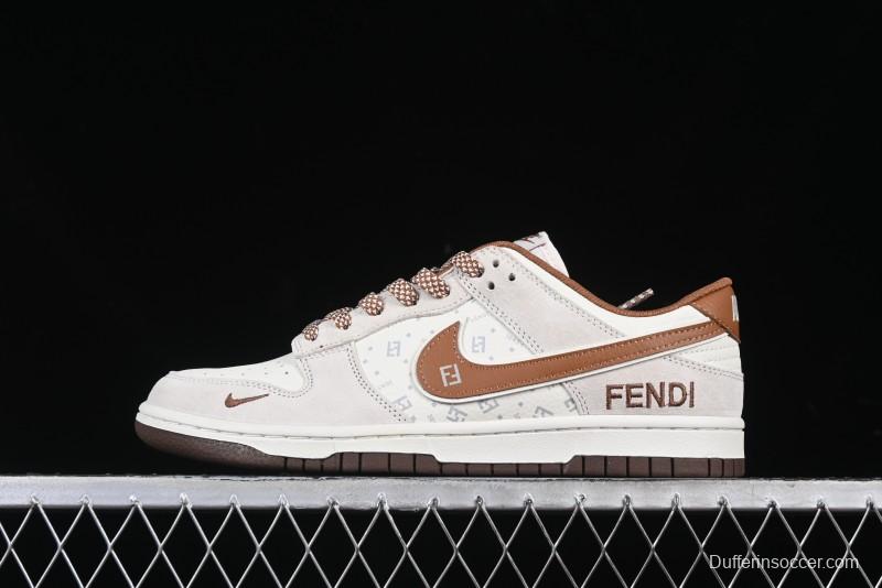 Nike SB Dunk Low Fendi Collaboration Anniversary High-End Custom Low-Top Casual Skate Shoes - DJ2024-057