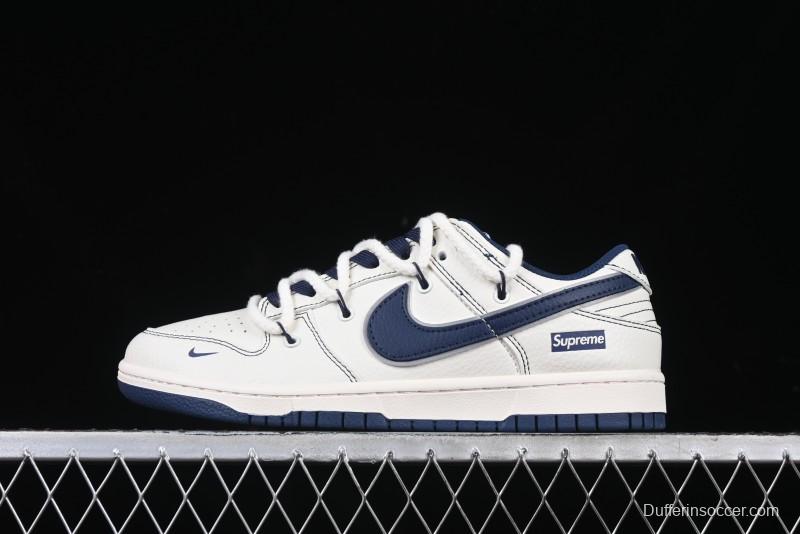 Nike SB Dunk Low Supreme Collaboration - Light Blue Mini Swoosh Anniversary Customized Low-Top Casual Skate Shoes - XX2025-568