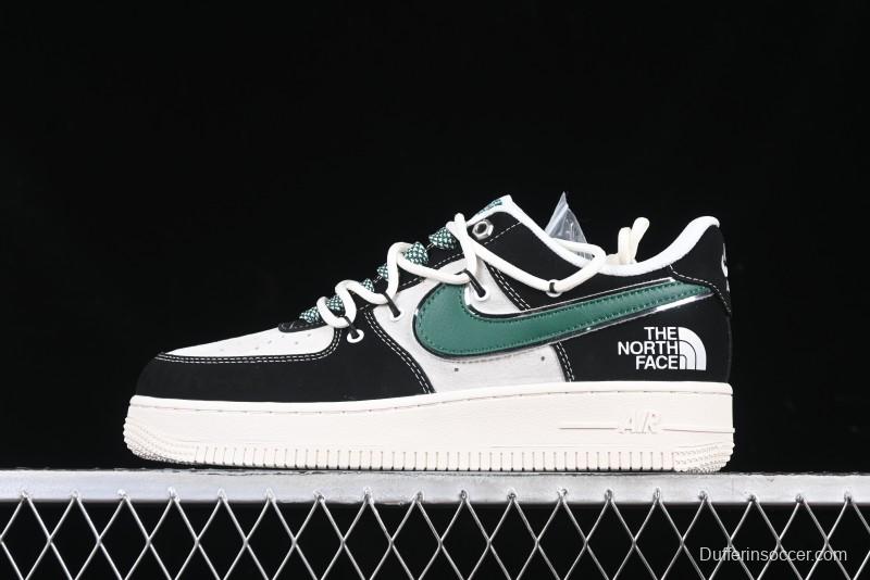 Nike Air Force 1 '07 Low The North Face Collaboration Black Green Lace-Up Low-Top Casual Sneakers - SJ1198-110