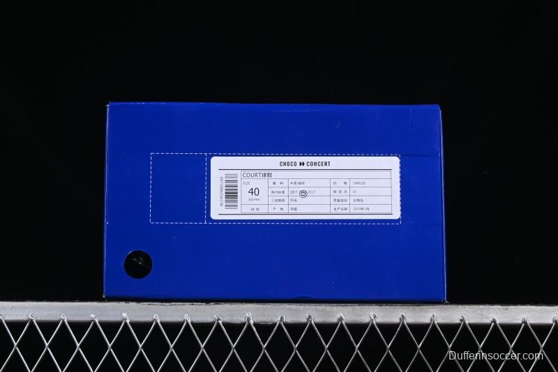 Choco Concert Leather Round Square Asymmetric Fashion Sneakers White Gray - AJE5