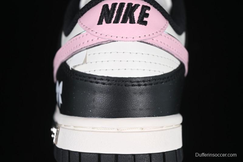 Nike SB Dunk Low Butterfly Bow Black White Pink Low-Top Casual Skate Shoes - BP1220-009