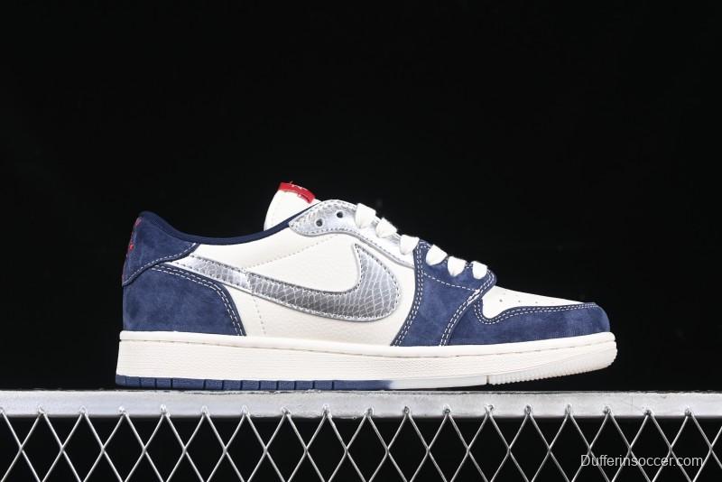 Nike Travis Scott x Fragment Design x Air Jordan 1 Low OG SP AJ1 Retro Sneakers - DM9288-008