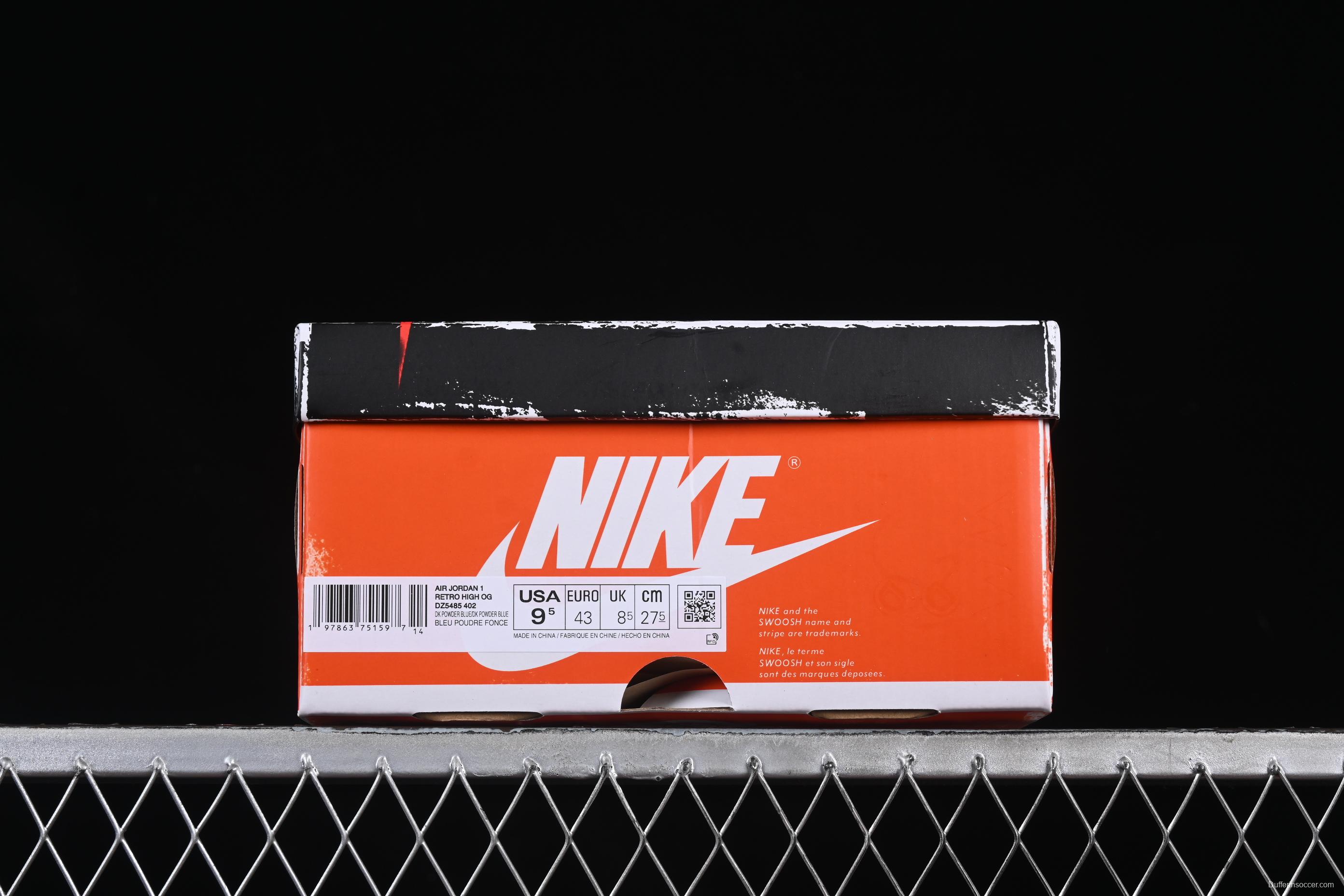 Nike Air Jordan 1 High OG "UNC Reimagined" Retro Basketball Shoes with Cracked Leather and Vintage Midsole - DZ5485-402