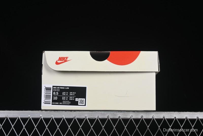 Nike Air Force 1 '07 Low Stussy Collaboration White Blue Chocolate Low-Top Casual Sneakers - KK1988-061