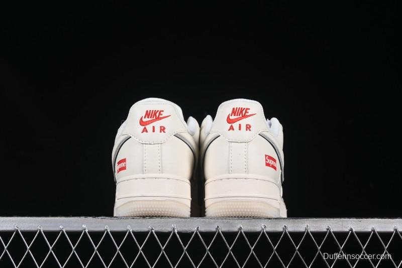 Nike Air Force 1 '07 Low Supreme Collaboration Off-White Crystal Custom Casual Sneakers - XZ6188-715