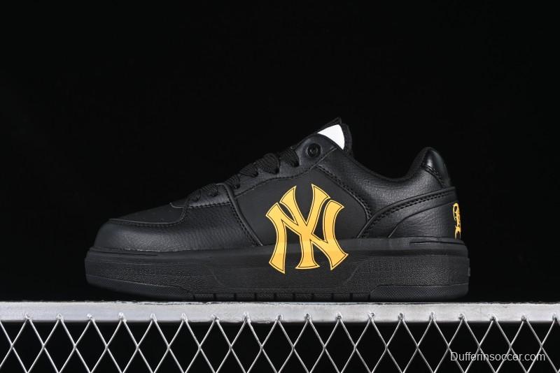NY Yankees Black & Yellow Sneakers - Bold Logo Streetwear Shoes