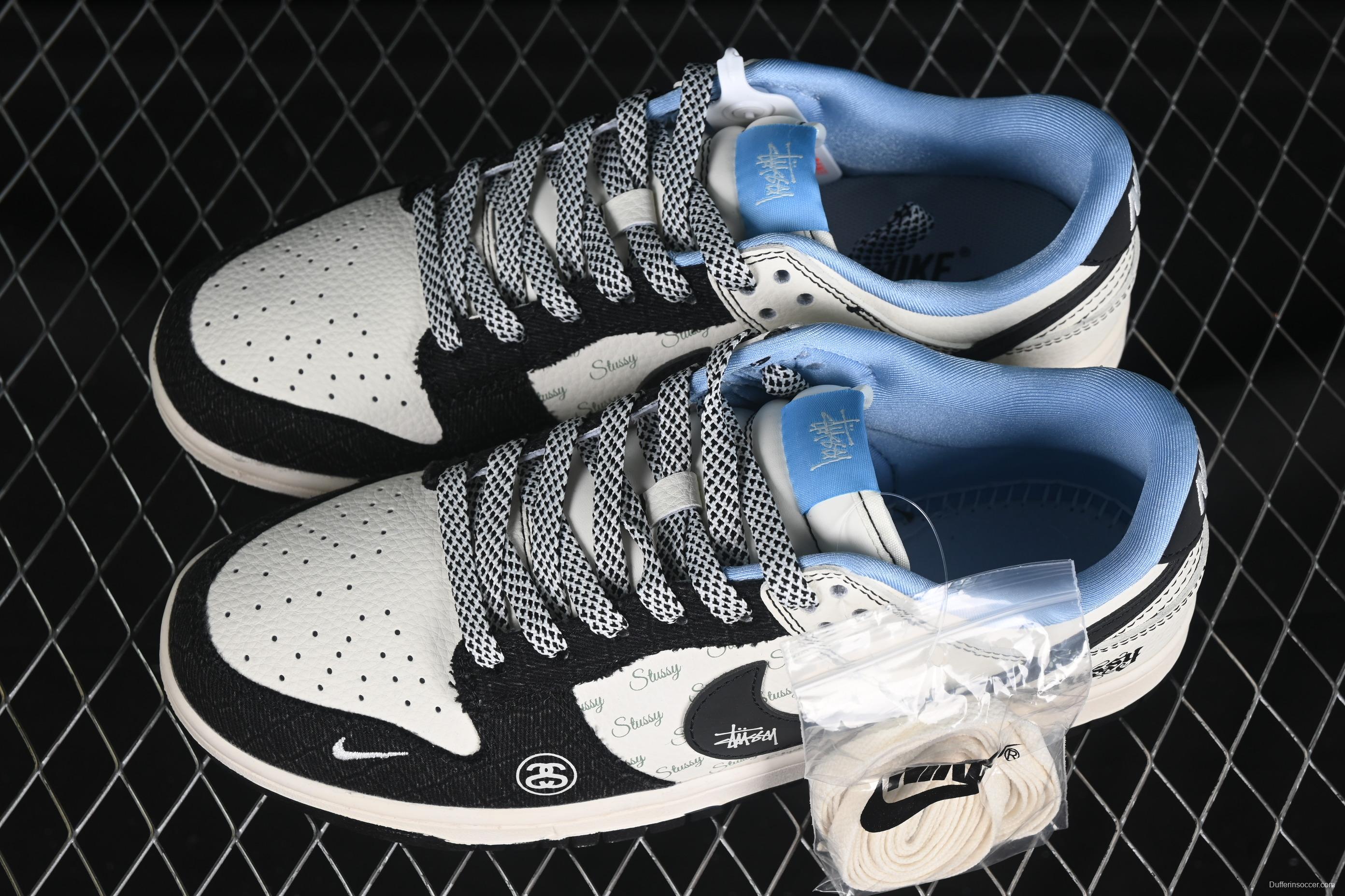 Stussy x Nike SB Dunk Low "Black and White" Limited Edition Sneakers