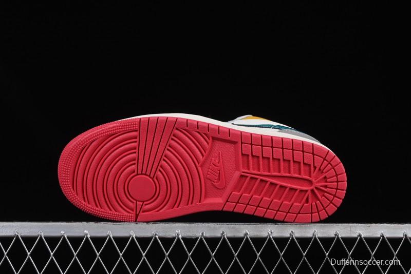 Nike Air Jordan 1 Low AJ1 Mismatched Swoosh Casual Sneakers - HV4511-133