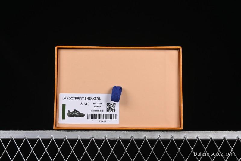 Louis Vuitton Footprint Soccer 2025 Spring Summer Collection Round Toe Lace-Up Low Top Lifestyle Casual Shoes - D.GREEN