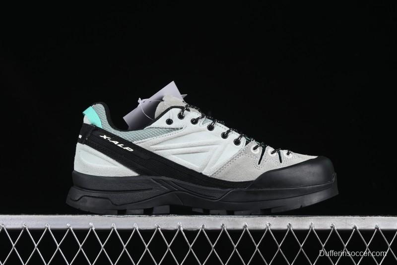 Salomon x Contragrip All-Terrain Hiking Shoes - Lightweight Gray with Black & Teal Accents